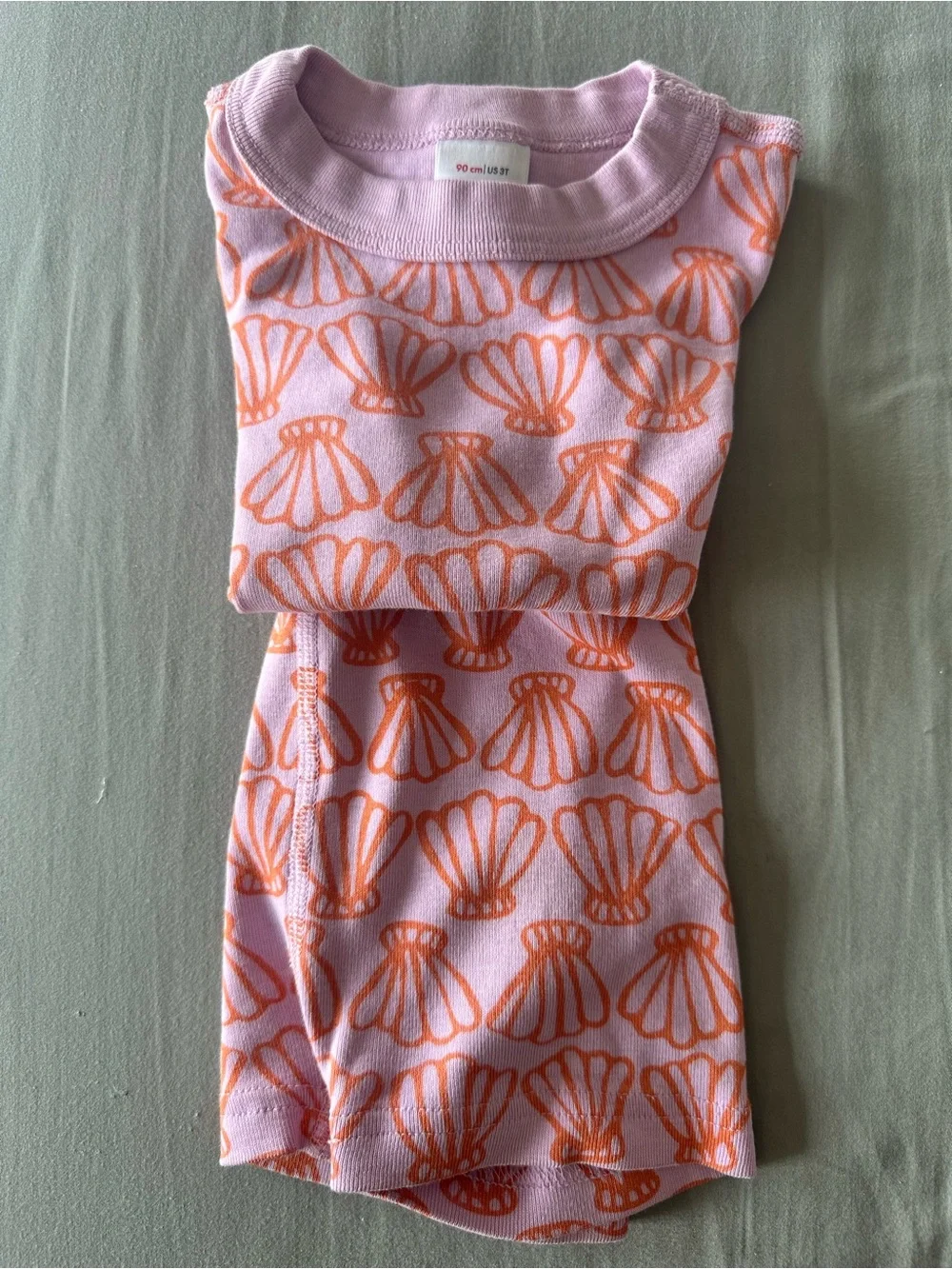 Hanna Andersson Pink and Orange Shell-Print Kids Pajama Set